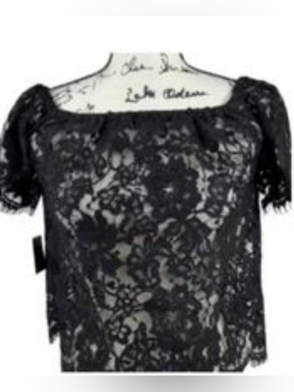 Bebe Black Lace Flower Top Sz S